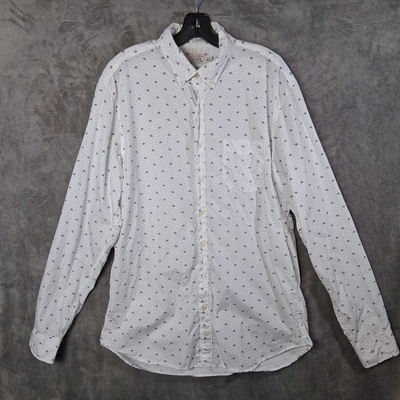 J.CREW Other - J Crew Classic Button Down Long Sleeve Shirt Mens Size LT White Floral Print